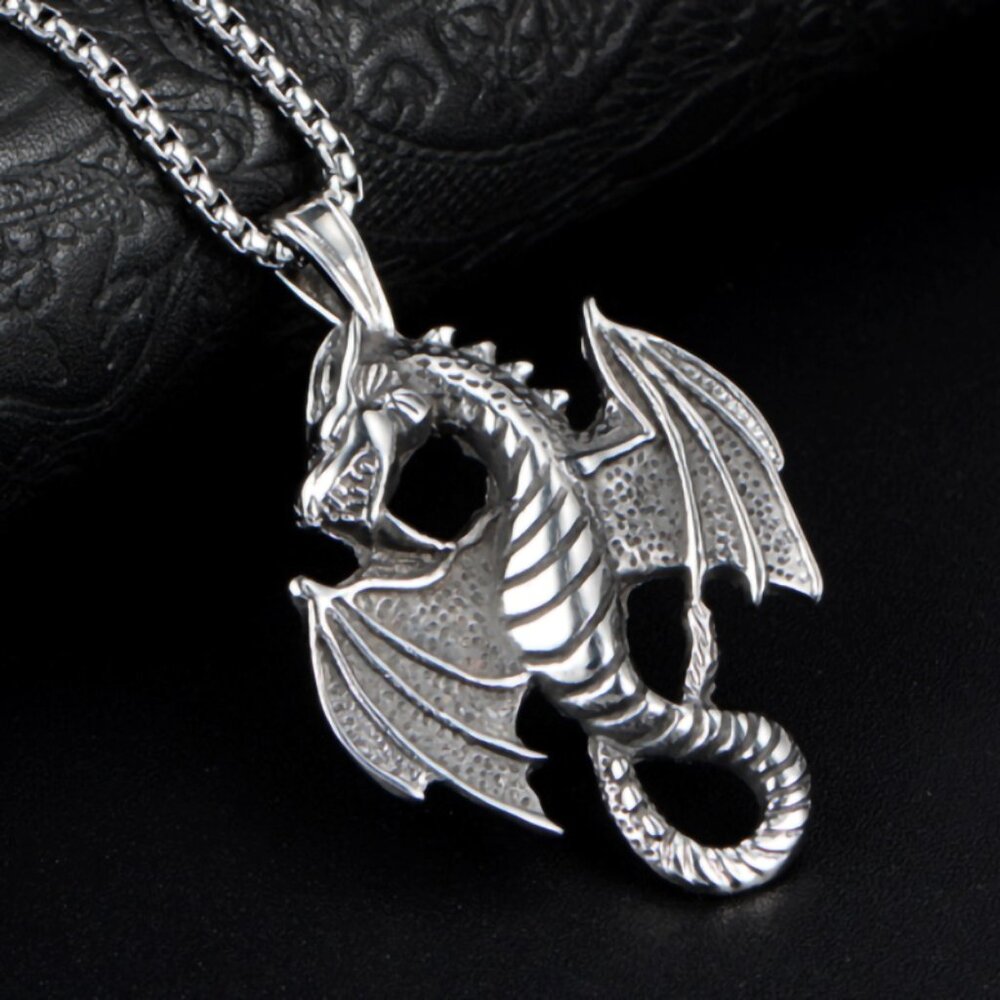 Fashion Flying Dragon Necklace for Men, BL55590014 - Picture 4 of 7